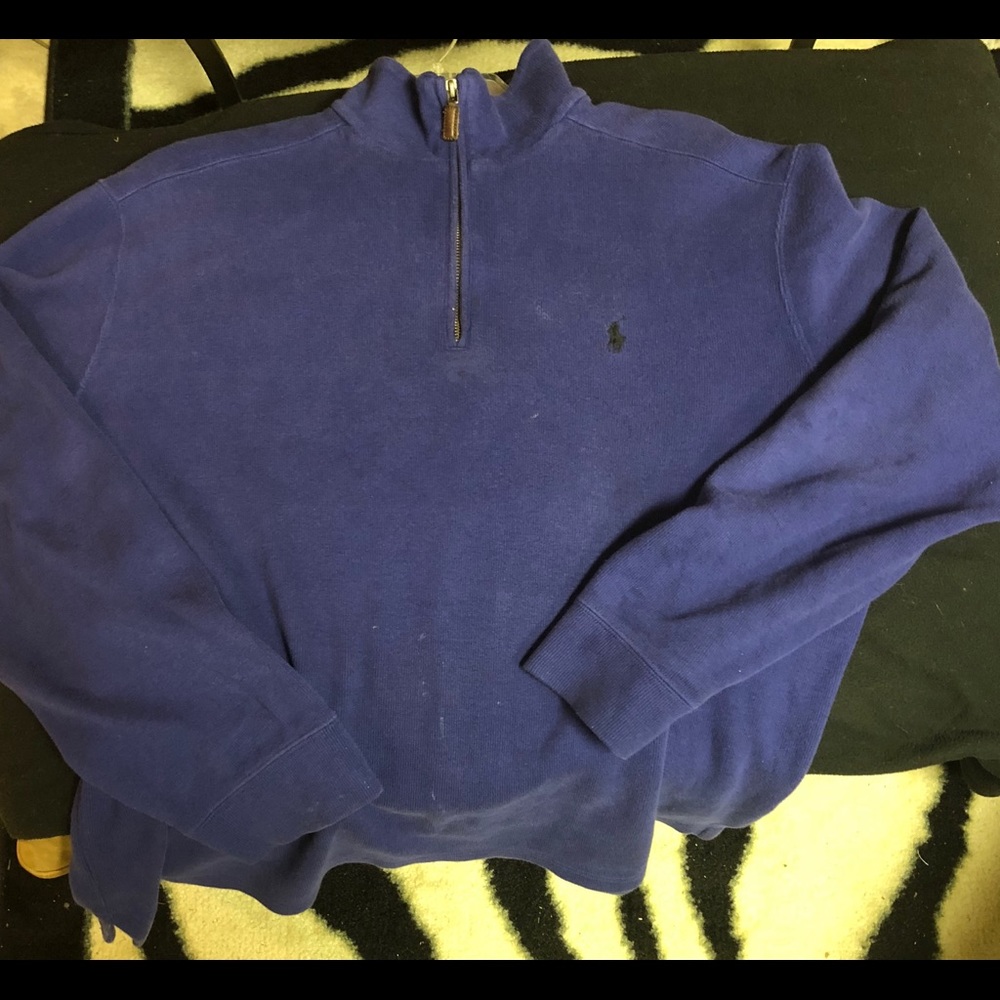Pre-owned Men’s polo pullover Sz large blue